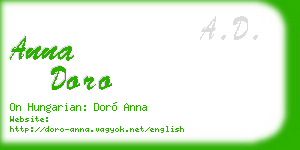 anna doro business card